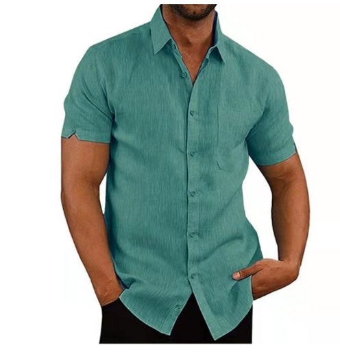 Men Short Sleeve Solid Shirt