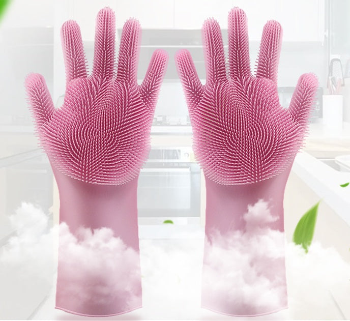 Heat-resistant Cleaning Brush Scrubbing Gloves