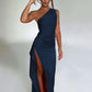 Sexy One-shoulder Backless Slit Dress