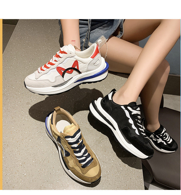 Thick Bottom Shallow Mouth Breathable Fashion Casual Color Matching Women's Shoes