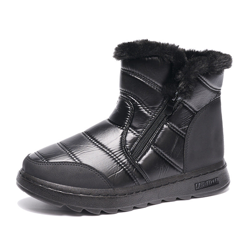 Winter Thick Plush Snow Boots With Side ZIpper