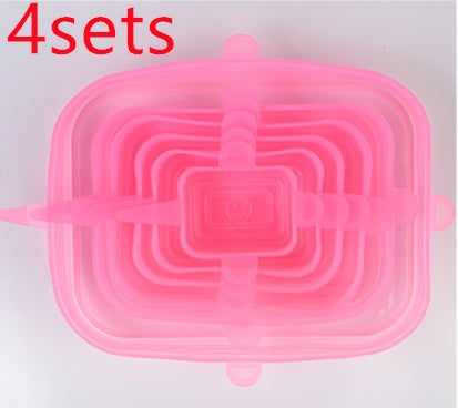 The 6-piece set of multi-functional silicone lid can