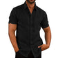 Men Short Sleeve Solid Shirt