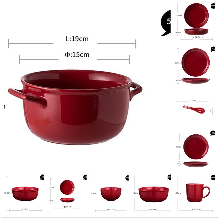 Luxury Red Glaze Ceramic Dinner Sets