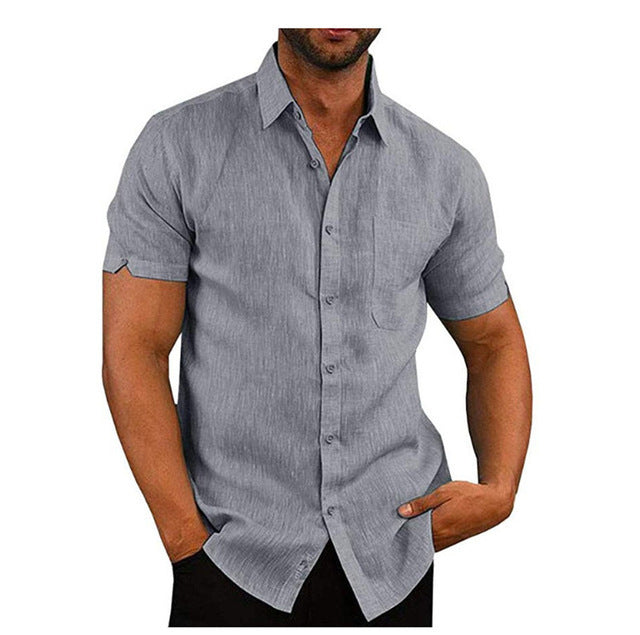 Men Short Sleeve Solid Shirt