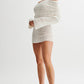 One-shoulder Knitted Long-sleeved Dress