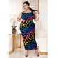 European And American Plus Size Color Leopard Print Womens Dress