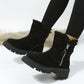 Thick Plush Snow Boots Women Faux Suede Non-slip Winter Shoes