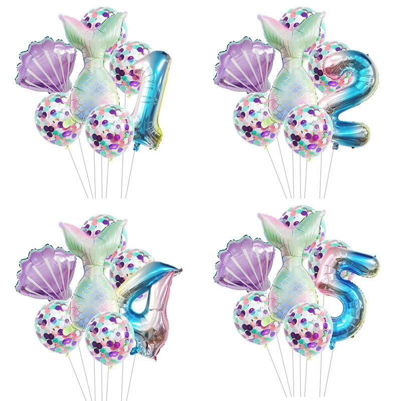 Birthday Party Supplies Decorative Mermaid Balloon Package