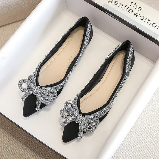 Evening Style Flat Gentle Diamond Shoes