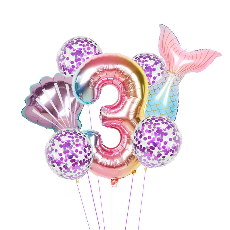 Birthday Party Supplies Decorative Mermaid Balloon Package