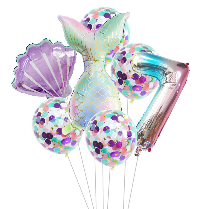 Birthday Party Supplies Decorative Mermaid Balloon Package