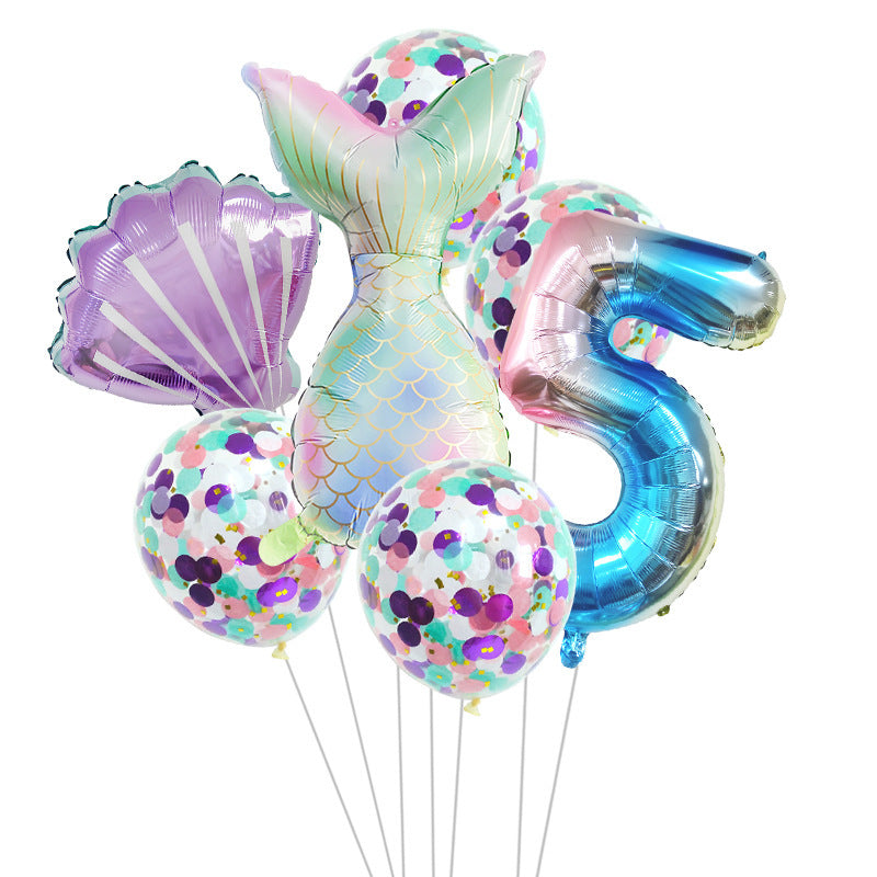 Birthday Party Supplies Decorative Mermaid Balloon Package