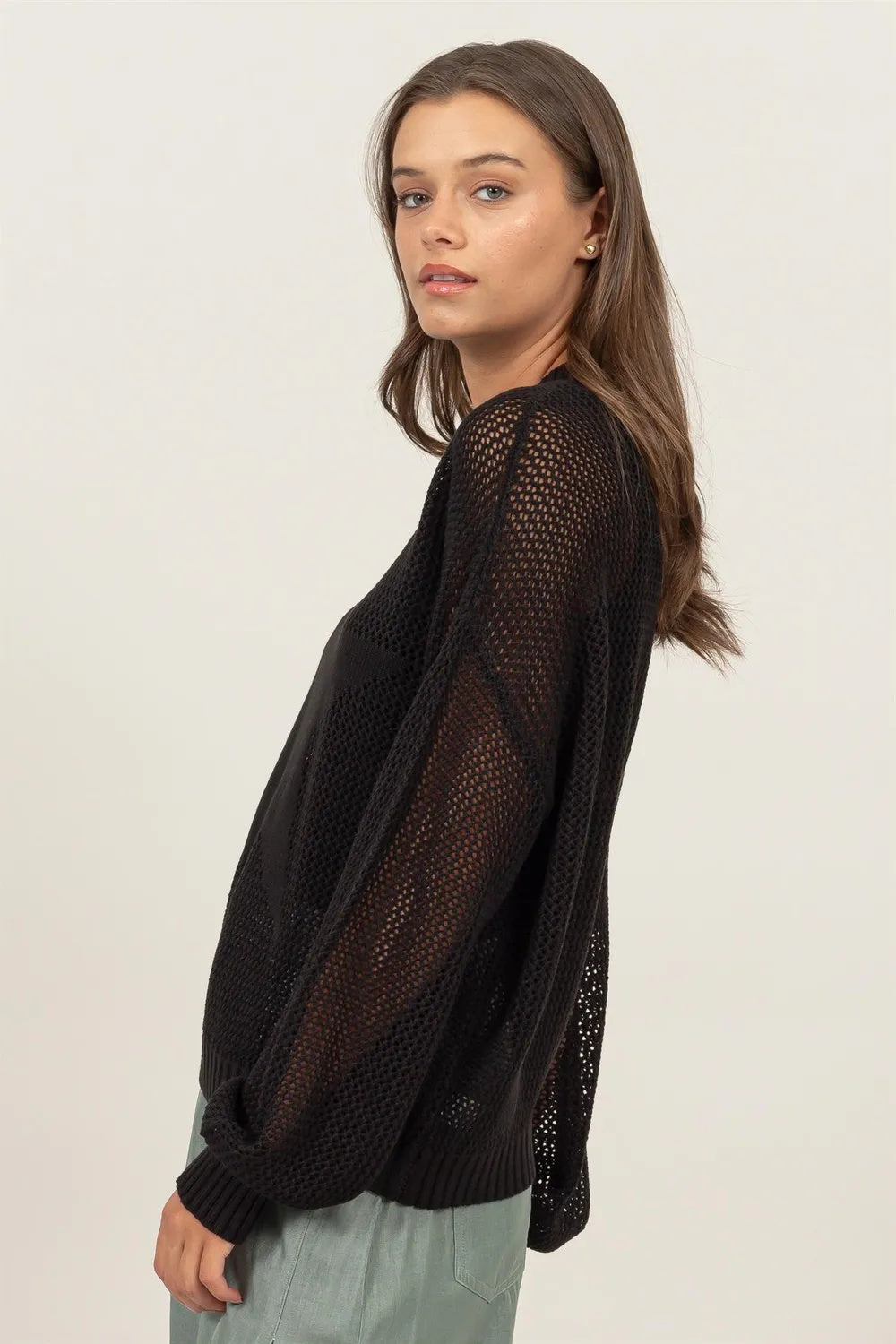 Star Pattern Openwork Knit Cover Up