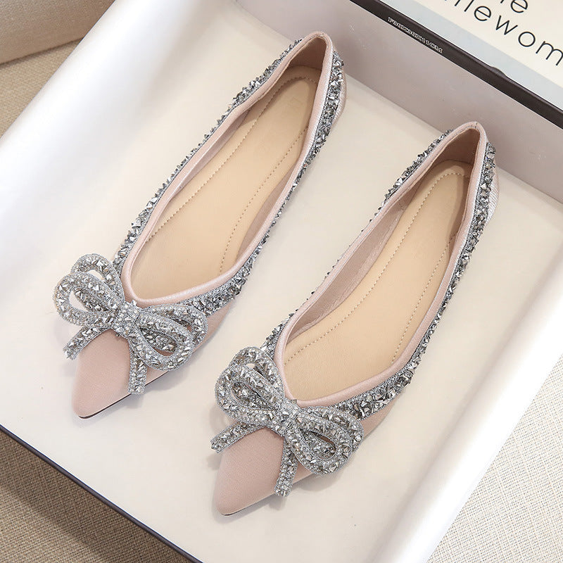 Evening Style Flat Gentle Diamond Shoes