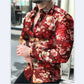 Men's Casual Long-sleeved Floral Shirt