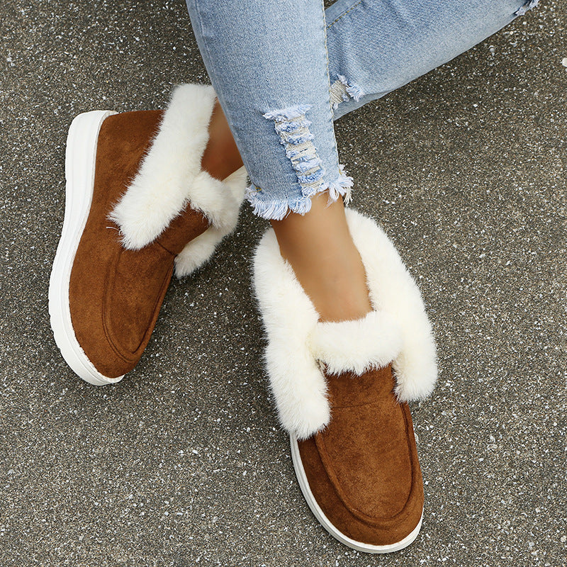 Plush Fur Ankle Boots Women