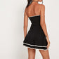 Fashion Tube Ruffle Skirt With White Edge Mini Dress