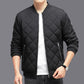 Fashion Rhombic Design Cotton Coat For Men