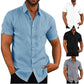 Men Short Sleeve Solid Shirt