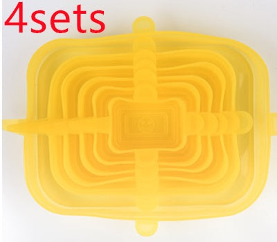 The 6-piece set of multi-functional silicone lid can