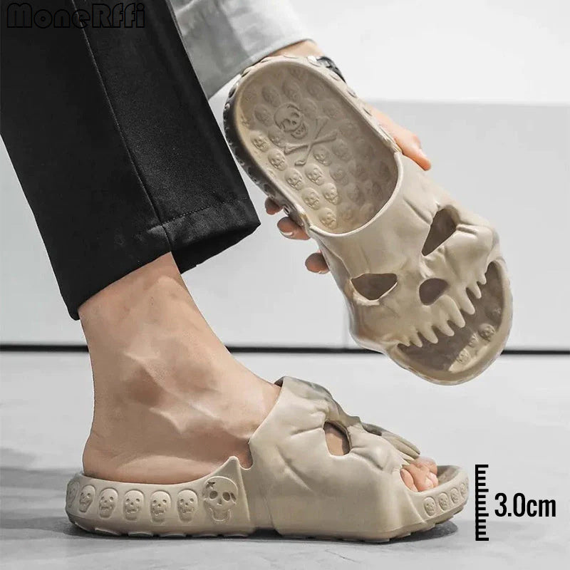 Skull Design Halloween Slippers