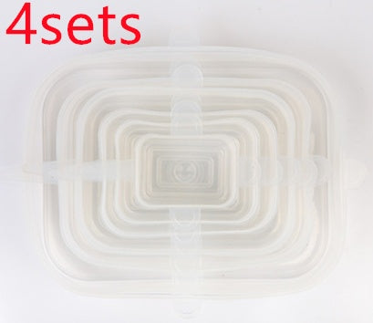 The 6-piece set of multi-functional silicone lid can