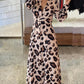 New Leopard Print Long Sleeve Dress