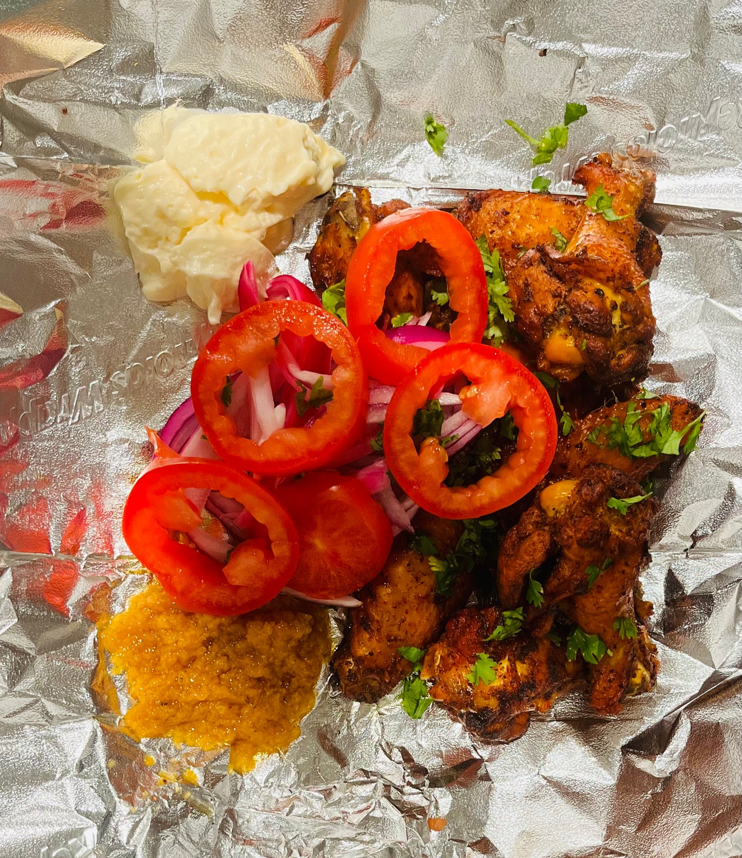 Chicken Wings,Plantain,Jollof Rice & Noodles With Suya