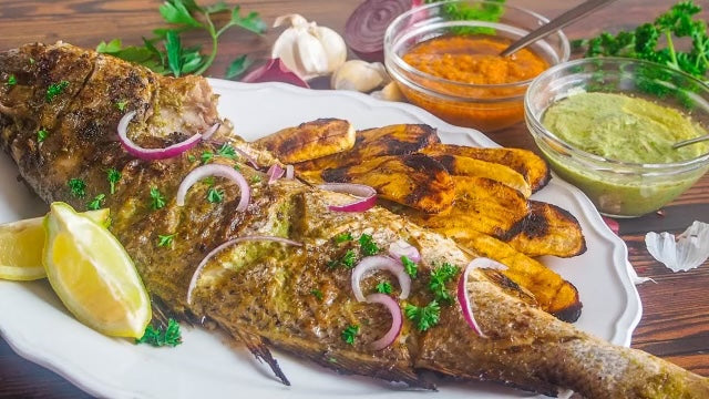 Roasted Mackerel Fish + Plantain